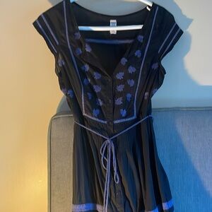 Free People Vintage black embroidered dress